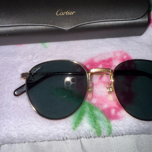 Cartier Gold and Black Sunglasses - Picture 3 of 11